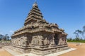 Exterior of the Shore Temple complex in Mamallapuram, Tamil Nadu, South India Royalty Free Stock Photo