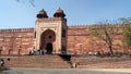 exterior shot of a gate to jama masjid mosque at fatephur sikri