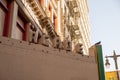 Exterior shot of HERDE text sign Building in Los Angeles, California with blue sky Royalty Free Stock Photo