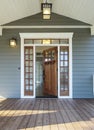 Exterior shot of an open Wooden Front Door Royalty Free Stock Photo
