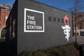 Exterior shot of the painted sogn for The Fire Station converted historic building into bar, bistro and event venue in Sunderland