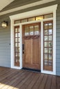 Exterior shot of a Wooden Front Door Royalty Free Stock Photo