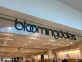 The exterior sign of the Bloomingdale`s retail department store at Millenia Mall in Orlando, Florida Royalty Free Stock Photo