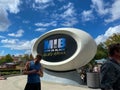 The exterior sign at the entance to the Men In Black ride Universal Studios