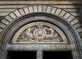 Exterior signage of The National portrait gallery. Sign above the main entrance