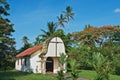 Exterior of the small catholic church in the town of Tortuguero, Costa Rica.