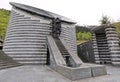 Exterior of the small Church of Saint Giovanni Battista from Mongo in Valle Maggia, Ticino, Switzerland