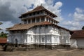 The exterior of the Sri Lankathilaka Rajamaha Viharaya at Rabbegamuwa in Sri Lanka.