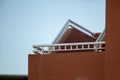 Exterior staircase details, white railings, architectural detail Royalty Free Stock Photo