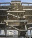 Exterior staircase structure of a new apartment building