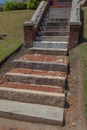 Exterior stairs created from scraps of brick, rusticated stone, white marble, and concrete Royalty Free Stock Photo