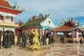 Exterior of the statues of Chinese Shaolin monks at Anek Kusala Sala (Viharn Sien) Chinese temple in Pattaya, Thailand.