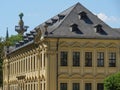 Exterior of Stiftung Juliusspital Wurzburg with rows of windows. Royalty Free Stock Photo
