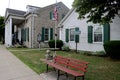 Exterior facade of historic building, the Holland Land Office Museum, Batavia, New York, summer, 2022