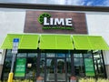 The exterior storefront of a Lime Fresh Mexican Grill in Orlando, FL