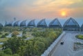 Exterior of the Suvarnabhumi Airport in Bangkok.