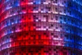 Exterior of Torre Agbar building, designed by Jean Nouvel. Barcelona, Catalonia,