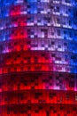 Exterior of Torre Agbar building, designed by Jean Nouvel. Barcelona, Catalonia