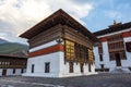 Exterior of Trashi Chhoe Dzong monastery in Thimphu, Bhutan