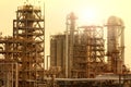 exterior tube of petrochemical plant and oil refinery for produce industrial material in heavy petroleum industry estate against