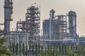 exterior tube of petrochemical plant and oil refinery for produce industrial material in heavy petroleum industry estate Royalty Free Stock Photo