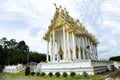 Exterior ubosot of beautiful thai temple in Rayong, Thailand