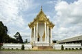 Exterior ubosot of beautiful thai temple in Rayong, Thailand
