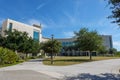 The exterior University of Central Florida College of Medicine building in Lake Nona area of Orlando, Florida