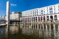 Exterior view of the Alsterarkaden and the lake Kleine Alster in