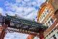 Exterior view of the archway of Chinatown of London city