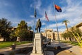 Exterior view of the Arizona State Capitol and Memorial Lt. Frank Luke Jr. Statue Royalty Free Stock Photo