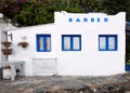 Exterior view of an authentic aegean rural barber shop