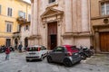 Exterior view of the baroque building of San Giorgio, Saint George in Siena, Italy