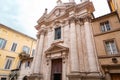 Exterior view of the baroque building of San Giorgio, Saint George in Siena, Italy