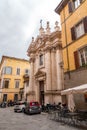 Exterior view of the baroque building of San Giorgio, Saint George in Siena, Italy