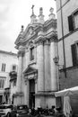 Exterior view of the baroque building of San Giorgio, Saint George in Siena, Italy