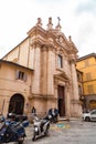 Exterior view of the baroque building of San Giorgio, Saint George in Siena, Italy