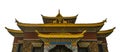 Panoramic buddhist temple facade isolated