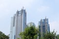 building and logo of the state-owned enterprise Mandiri Bank in Sudirman Central Business District (SCBD).