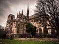 Exterior of Cathedrale Notre Dame, medieval Catholic cathedral. Royalty Free Stock Photo