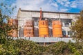 Exterior view of a cement factory Royalty Free Stock Photo