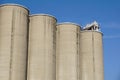 Exterior view of a cement factory, Silos for storage Royalty Free Stock Photo