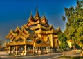 Exterior view of Chaukhtatgyi Buddha Temple, Yangon Myanmar