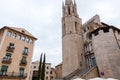 Exterior view of the Church of San Felix or Sant Feliu in Girona, Spain Royalty Free Stock Photo