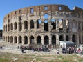 Tourists waiting in line at the Colosseum in Rome