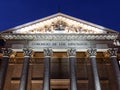 Exterior view of Congreso de los deputados congress of deputies Madrid Spain at night Royalty Free Stock Photo