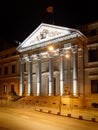 Exterior view of Congreso de los deputados congress of deputies Madrid Spain at night