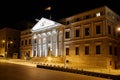 Exterior view of Congreso de los deputados congress of deputies Madrid Spain at night Royalty Free Stock Photo