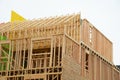 Exterior view construction new residential home framing Royalty Free Stock Photo