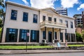 Exterior view of Elizabeth Bay House with an old Australian colonial regency architecture style in Sydney Australia